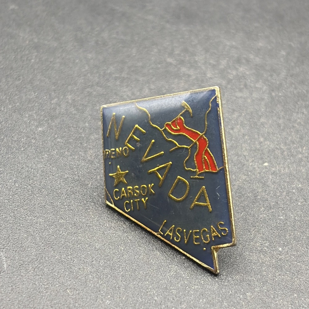 Nevada State Outline Carson City Las Vegas Reno Lapel Hat Pin